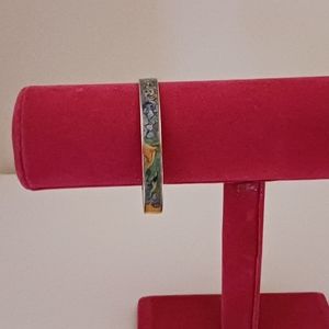 Erwin Pearl Rhodium Plated & Enamel Van Gogh "Irises" Bangle